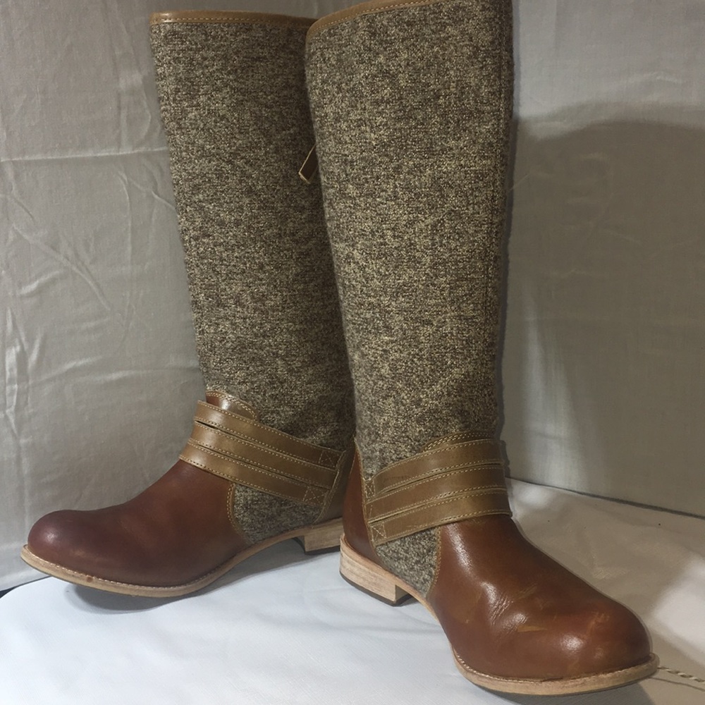 Caterpillar shoe full calf leather tweed boot size 10 W.